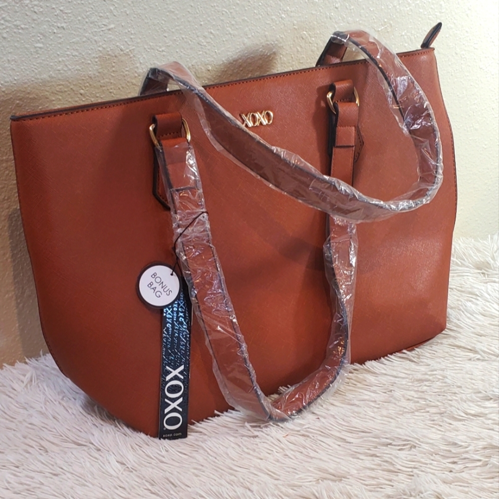 XOXO Brown Faux Leather Tote(NWT)